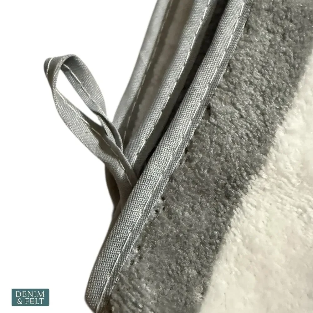 NEW Gray White Striped Plush Bath Towel Soft Cozy Spa Pool Beach Style Oversized